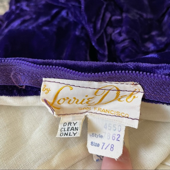 Lorrie Deb San Francisco Vintage Velvet Empire Waist maxi Dress Purple - Picture 12 of 15